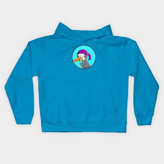 Pirate Penguin with Shark Tattoo Kids Hoodie by schlag.art